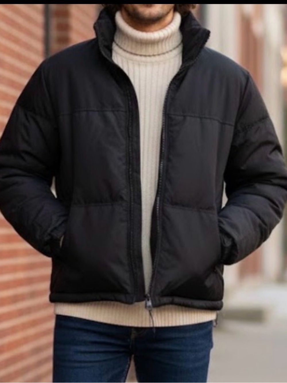 Men's Classic Black Puffer Jacket